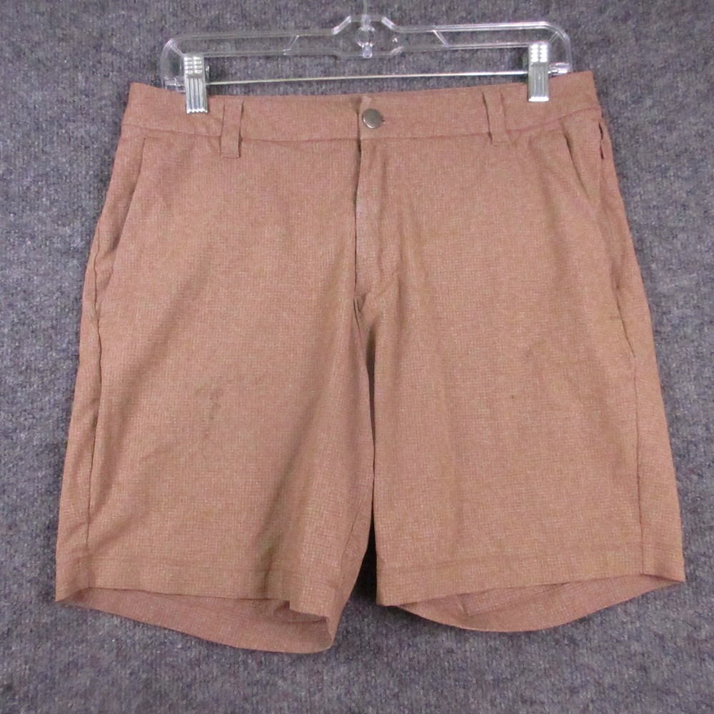 Lululemon Shorts Mens 30 Brown 7" Inseam Check Pockets Athletic Casual